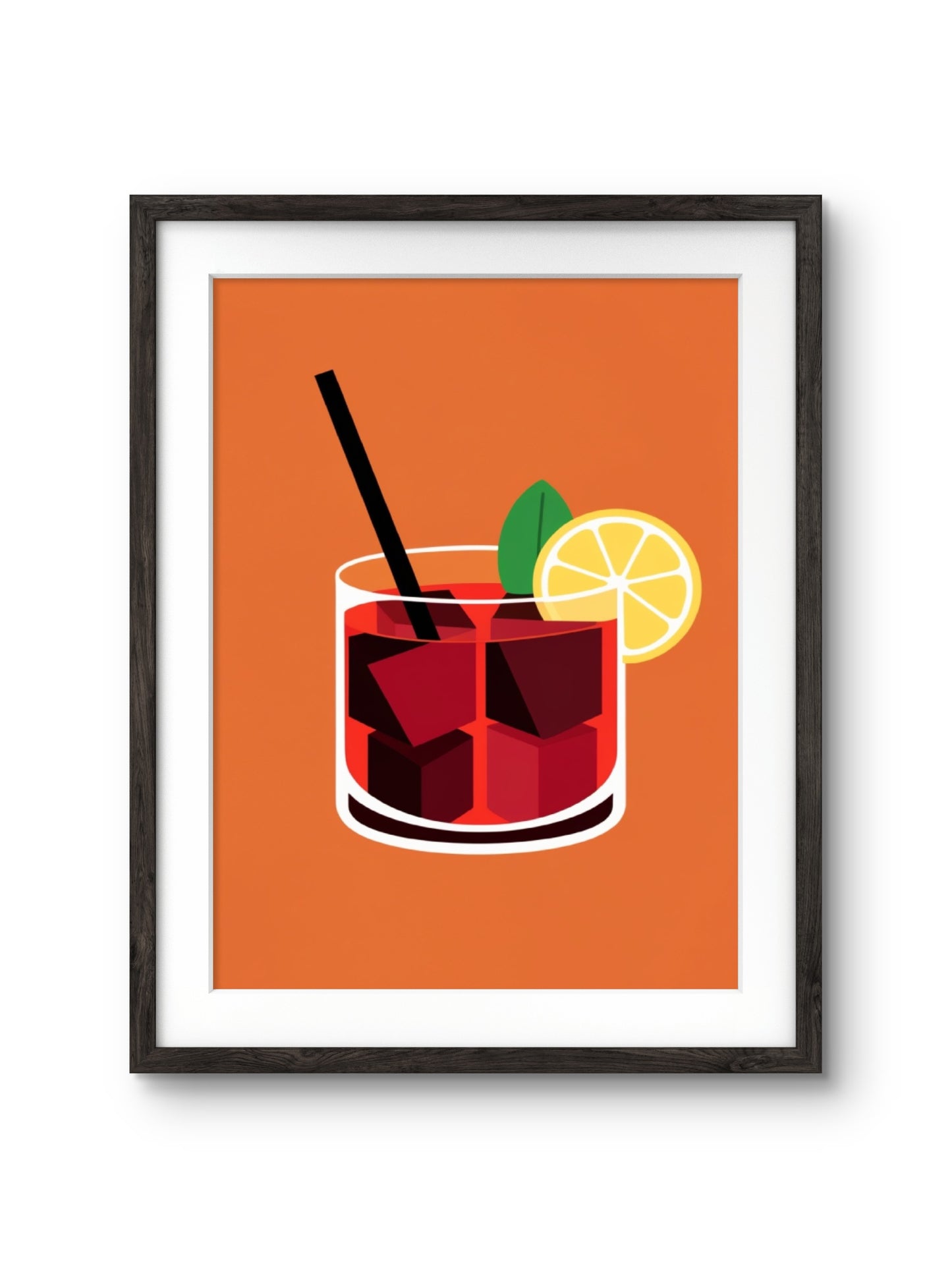 Classic Cocktail Wall Art, Minimalist Alcohol Prints, Bar and Restaurant Decor, Digital Art with Frame